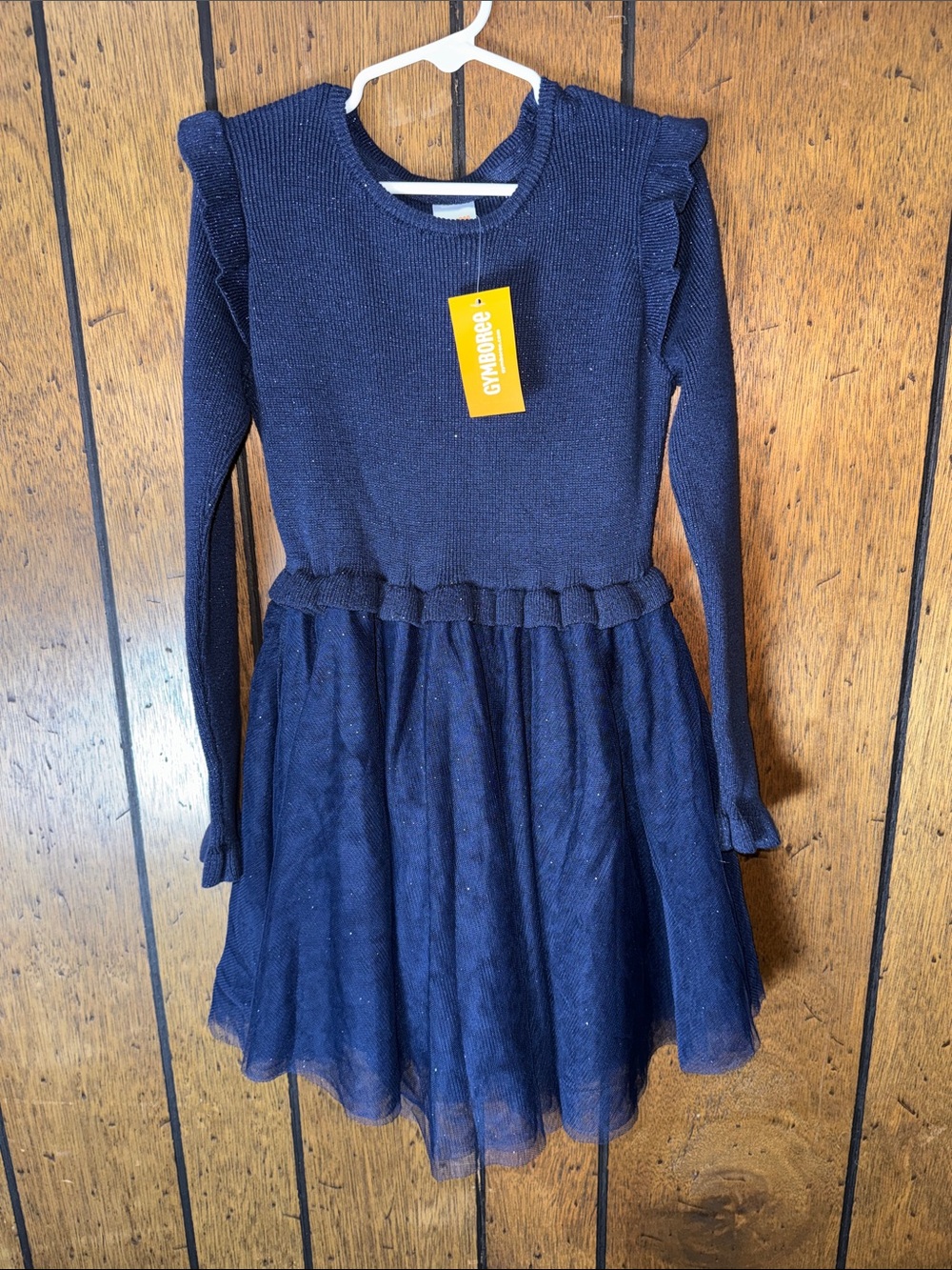 Gymboree Sparkly Navy Blue Long-Sleeve Tulle Skater Dress